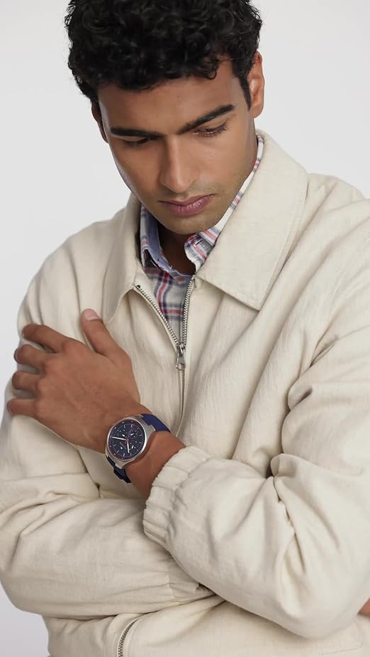 Tommy Hilfiger Justin Quartz Multifunction Navy Dial Navy Silicone